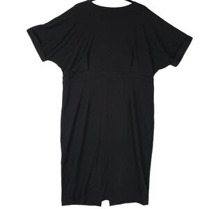 Alexia Admor 2X Black Short Sleeve Midi Dress Zipper Front Career